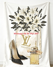 LV Luxury Lily & Heels Blanket Elegant LV Floral Fashion Throw 216